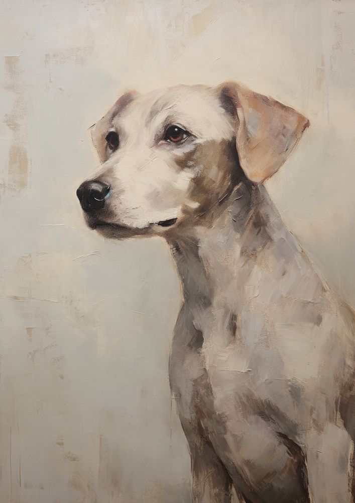 Close up on pale dog painting mammal animal.