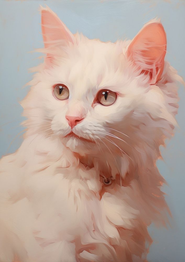 Close up on pale cat painting mammal animal.