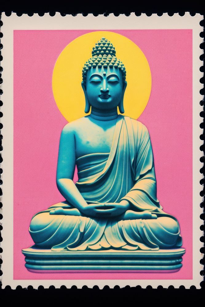 Buddha Risograph buddha art representation.