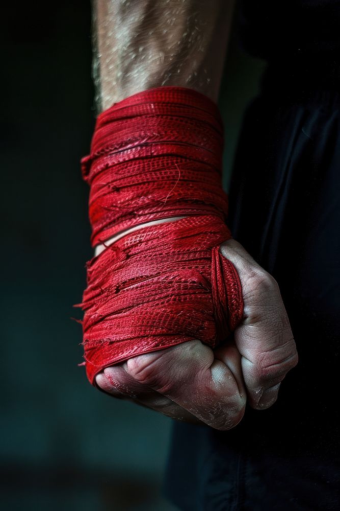 Boxing red hand wraps finger accessories accessory.