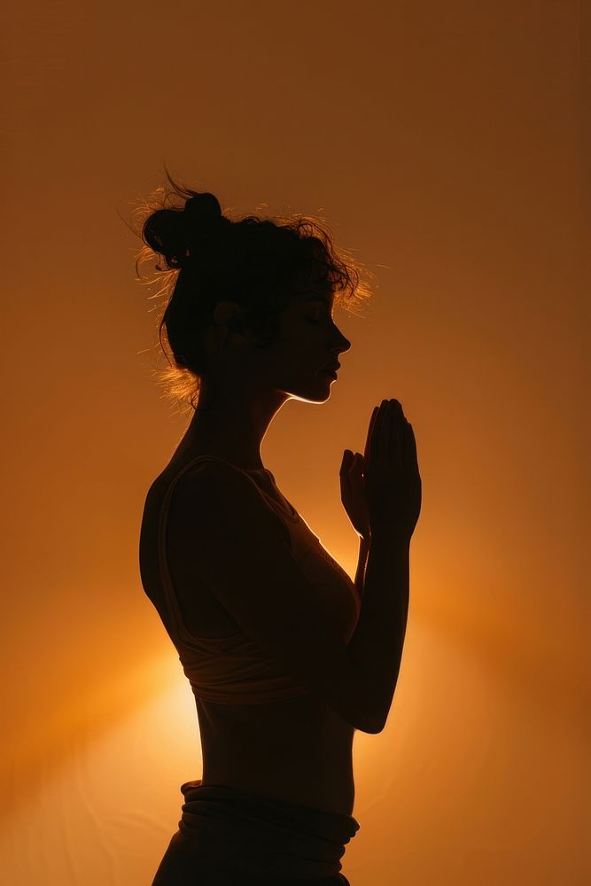 Yoga backlighting silhouette adult.