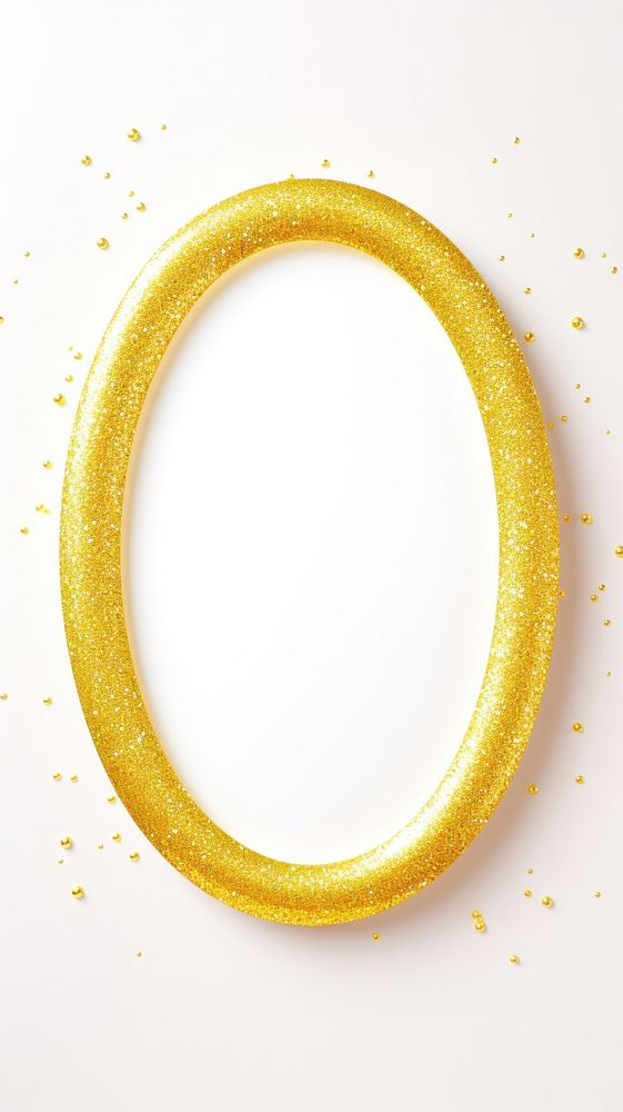 Frame glitter oval plate gold food.