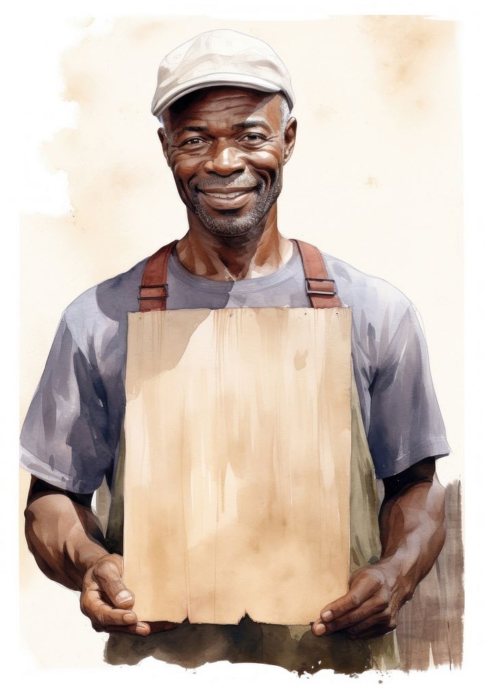 African american farmer portrait person wood.
