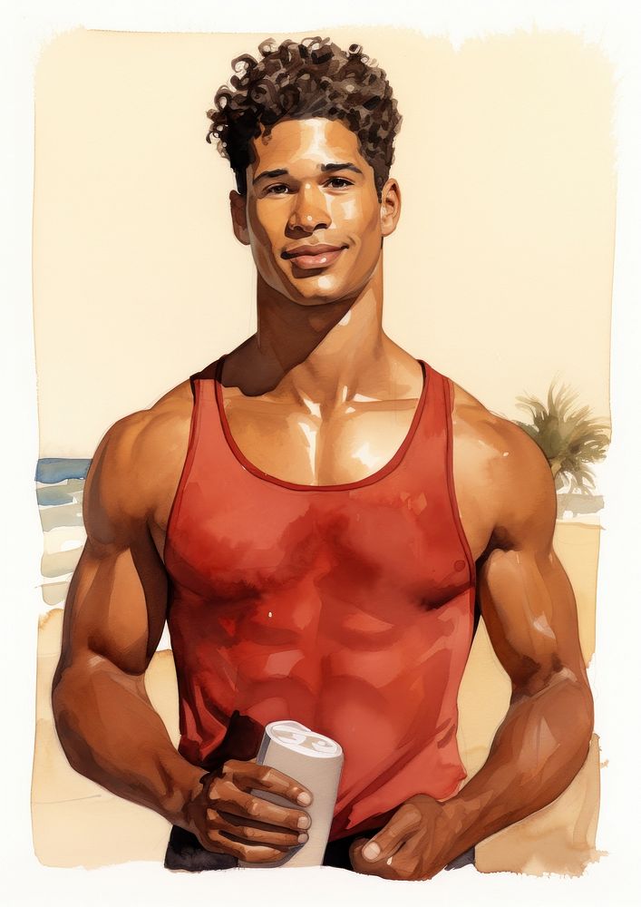African american lifeguard portrait person head.