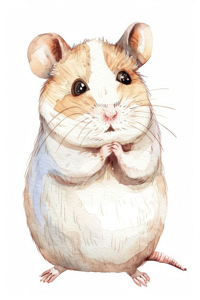 White hamster rat drawing rodent.