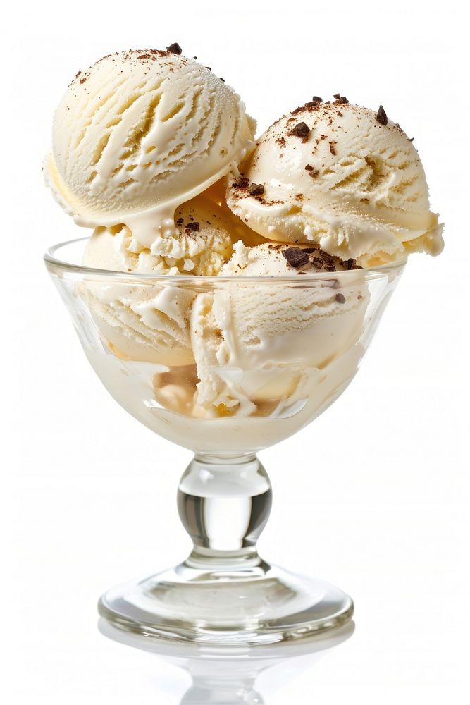 Vanilla ice cream scoops sundae dessert vanilla.