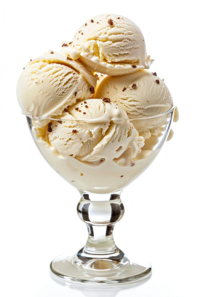 Vanilla ice cream scoops sundae dessert vanilla.