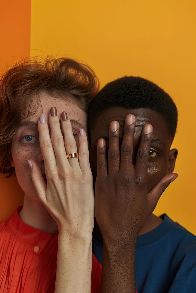 Couple hands over eyes portrait photo photography.