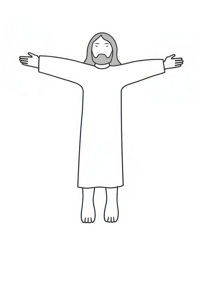 Jesus christ floating on air art illustrated clothing.