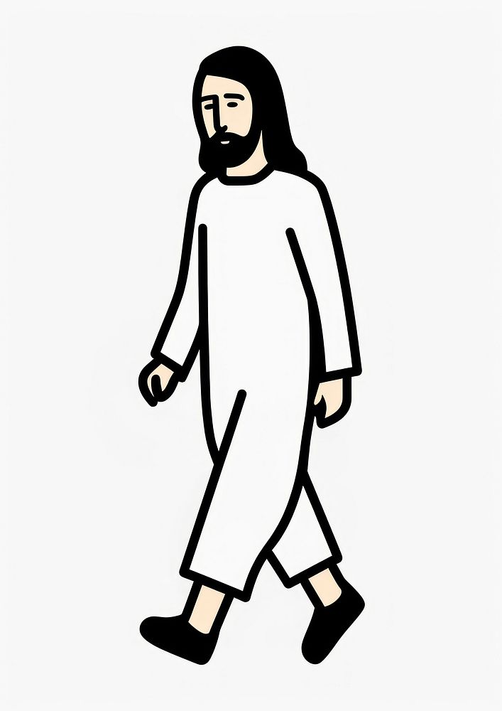 Jesus christ walking art illustrated clothing.