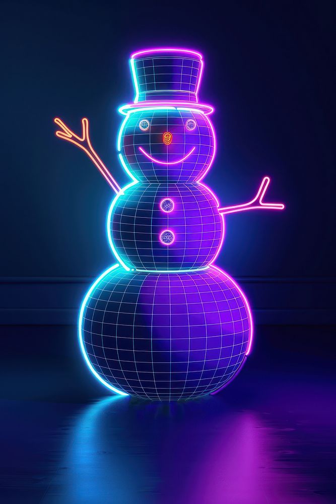 Snowman purple light line.
