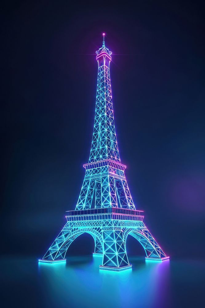 Eiffel tower architecture landmark purple.