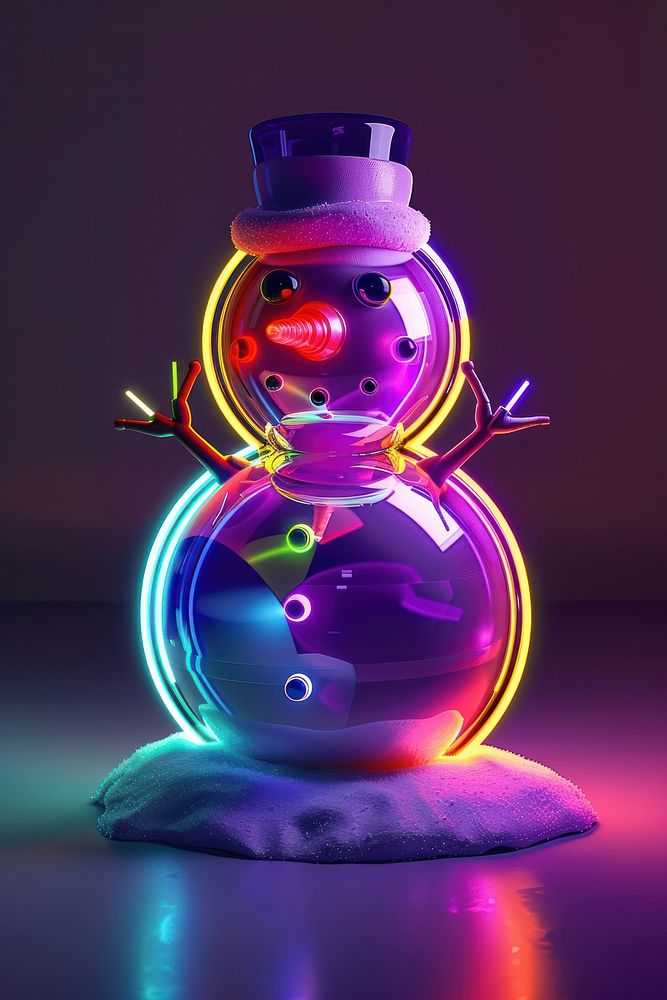 Snowman purple light representation.