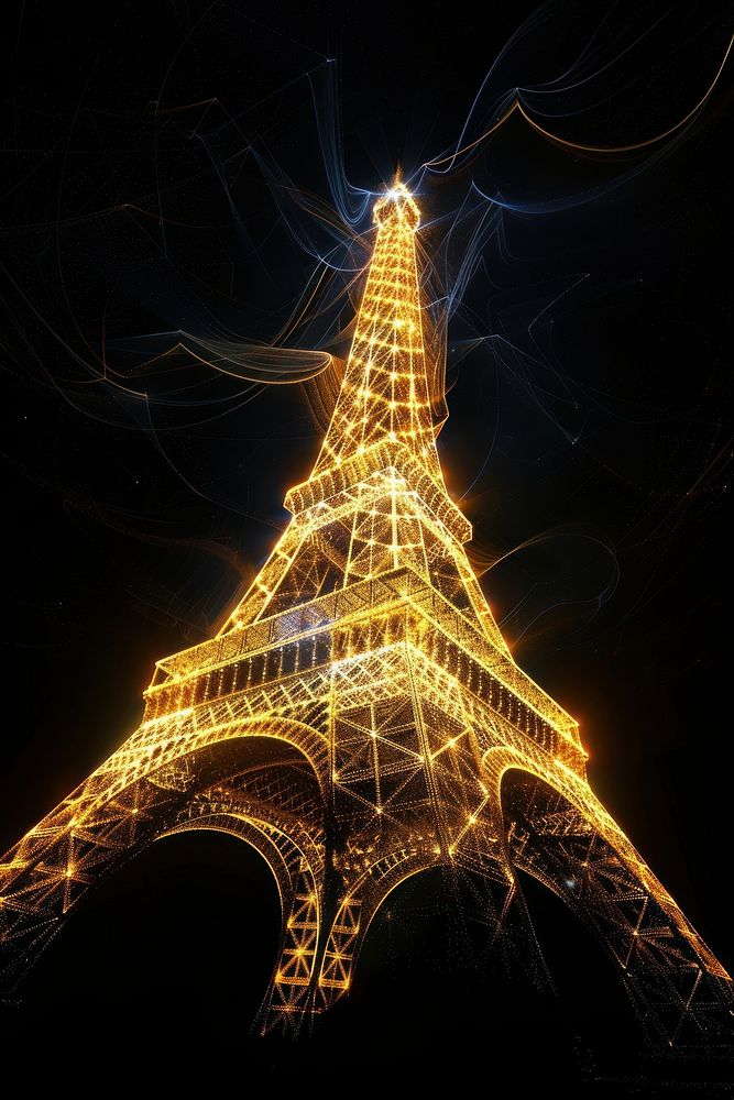 Eiffel tower architecture landmark light.