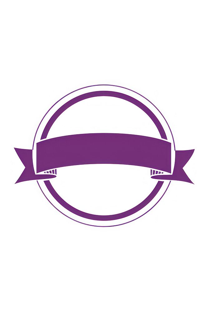 Purple circle award ribbon banner animal shark logo.