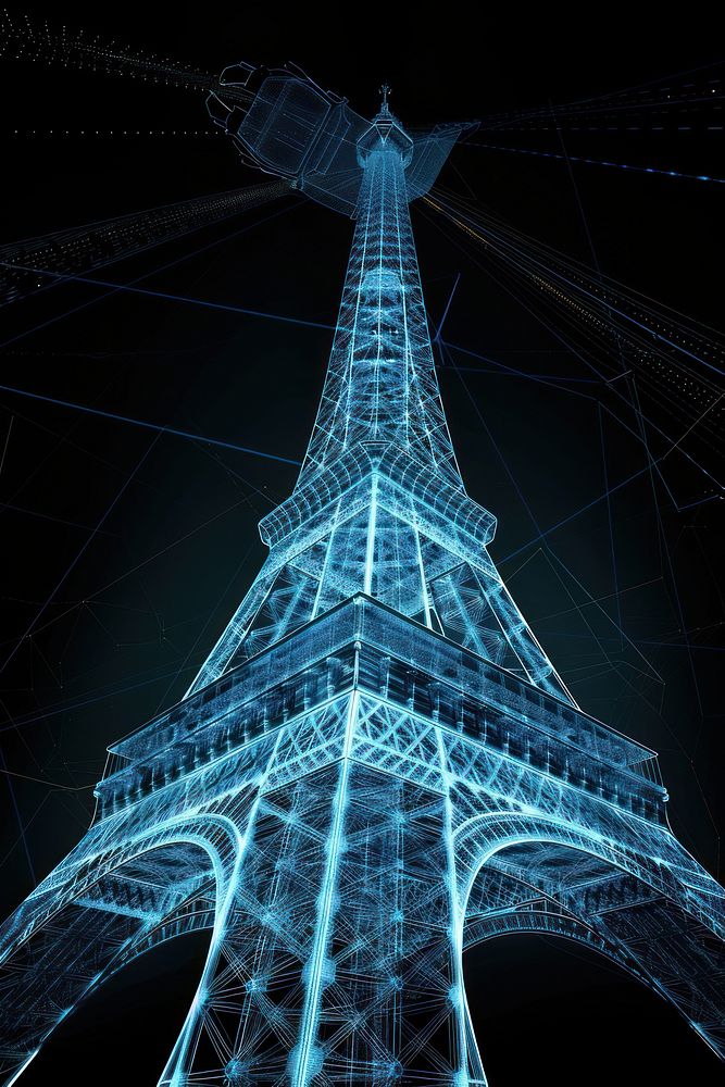Eiffel tower architecture futuristic landmark.