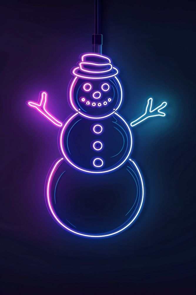Snowman light neon purple.