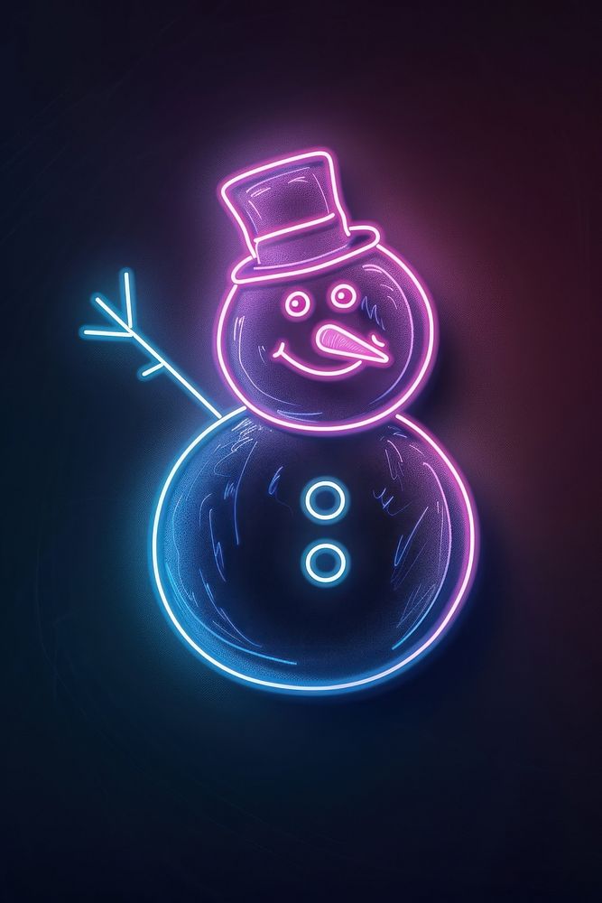 Snowman purple light blue.