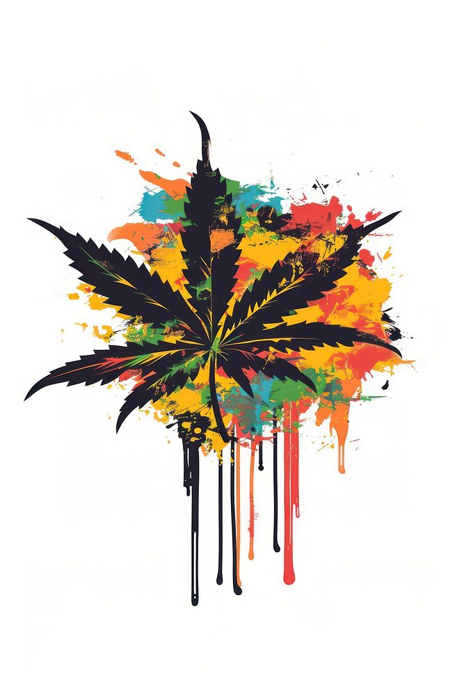 Graffiti cannabis tree art graphics.