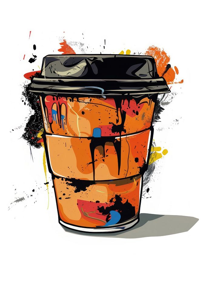 Graffiti coffee cup jacuzzi bucket tub.