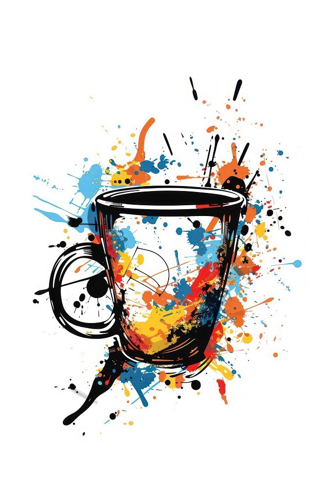 Graffiti coffee cup art beverage painting.