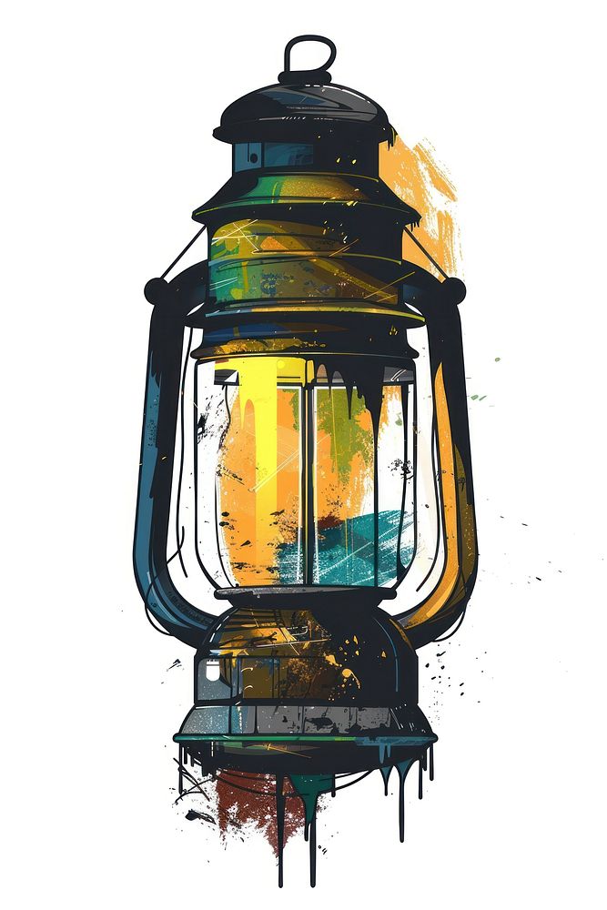 Graffiti lamp lantern machine pump.