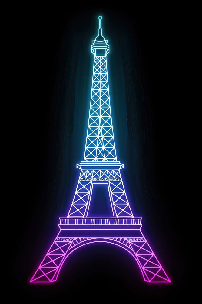 Eiffel tower architecture landmark lighting.