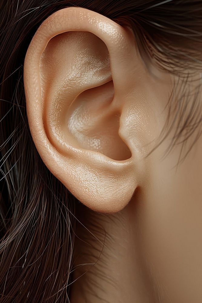 Realistic model of human ear jewelry earring adult.