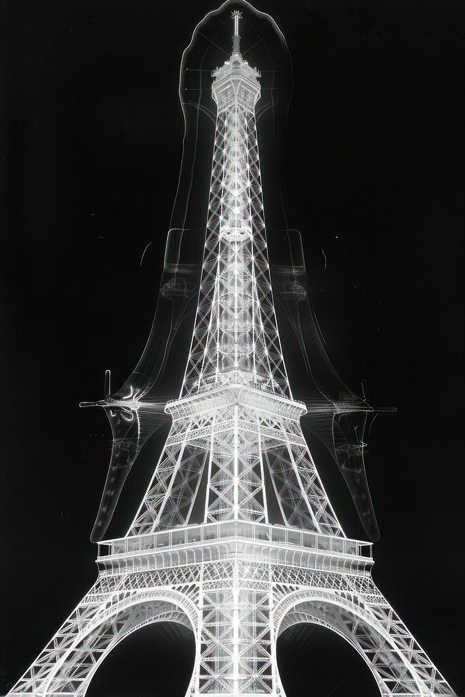 Eiffel tower architecture landmark illuminated.