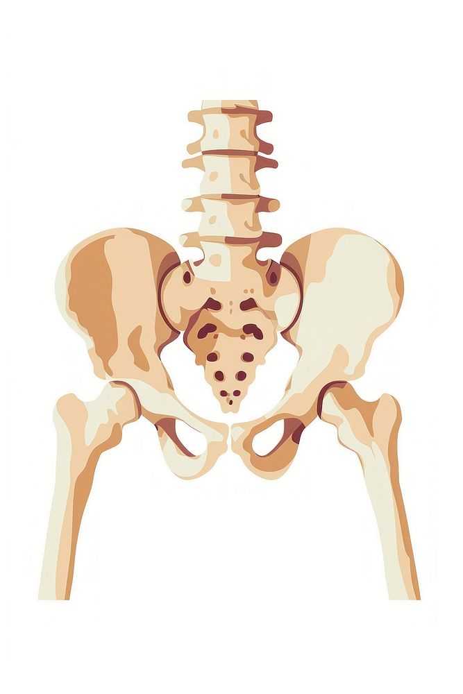Cute minimal pelvis bone icon human skeleton person.