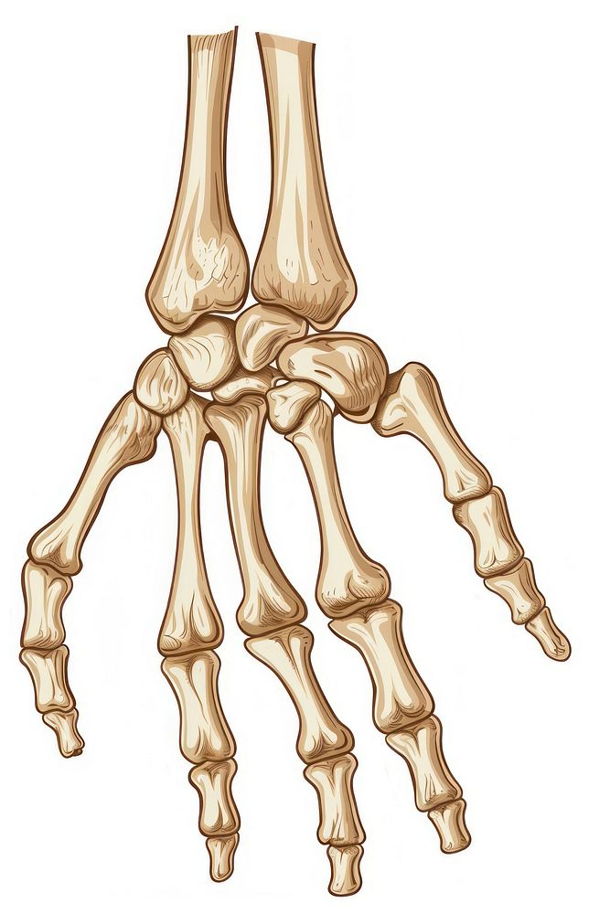Bone of hand skeleton symbol cross.