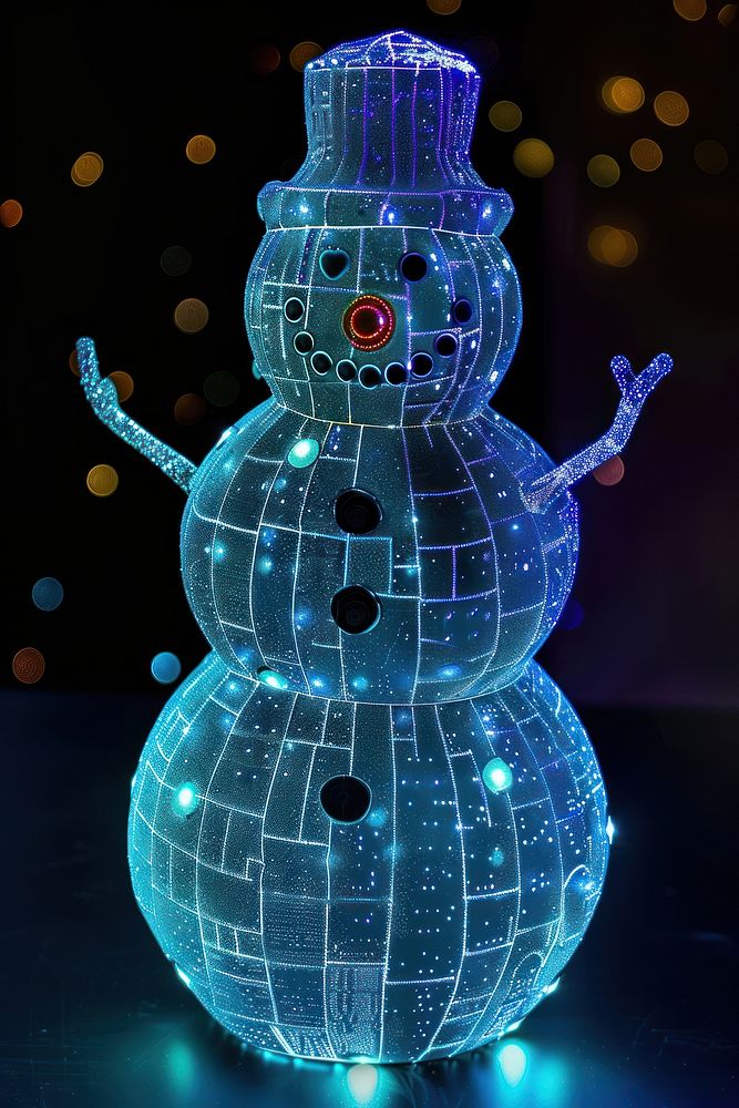 Snowman shape black background representation.