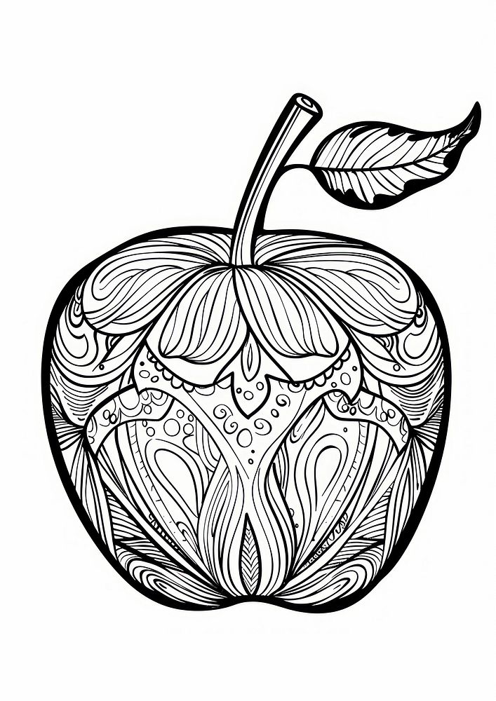 Apple doodle sketch art.