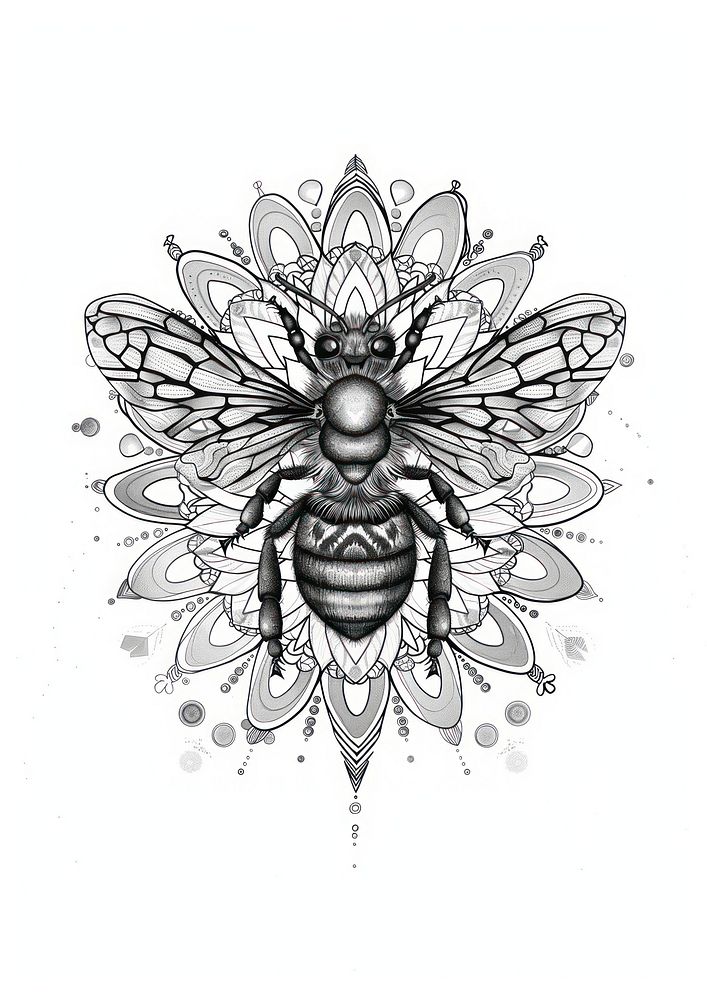 Bee sketch art invertebrate.