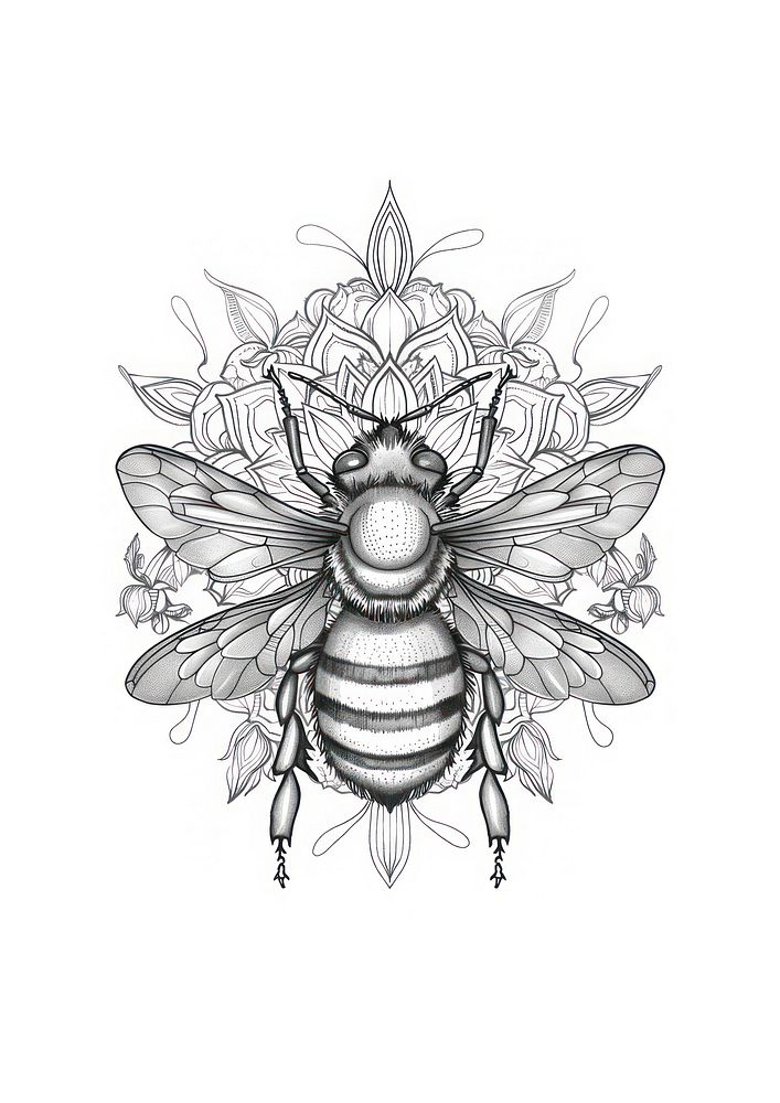 Bee sketch art invertebrate.