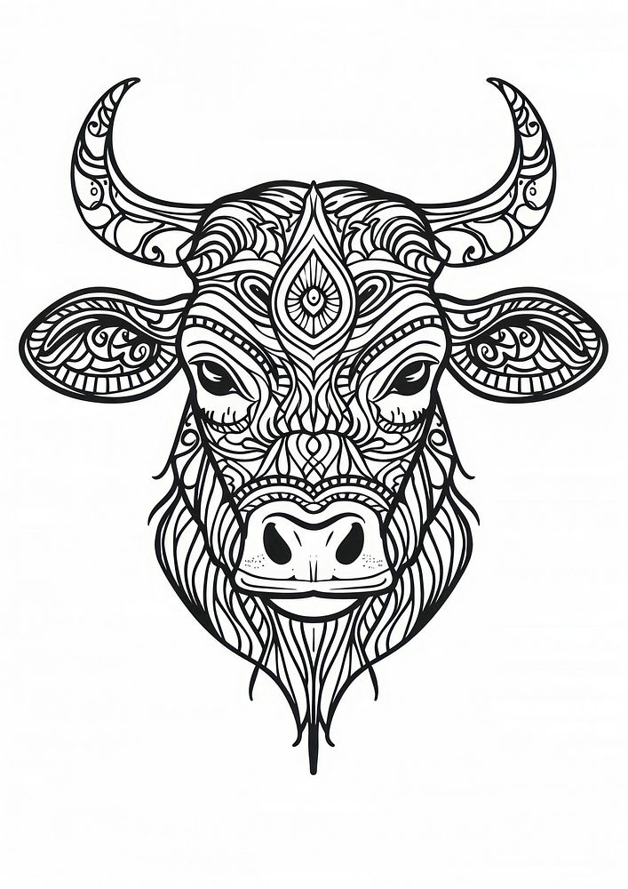 Cow sketch art illustrated.