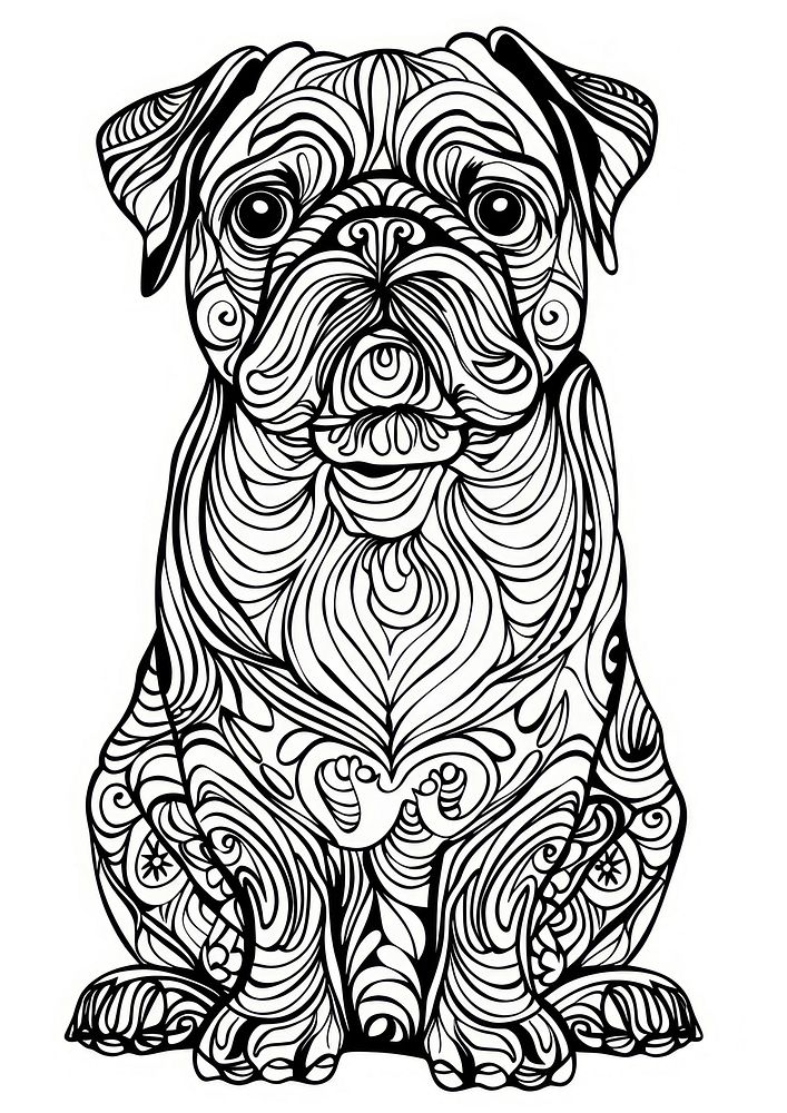 Dog doodle sketch art.