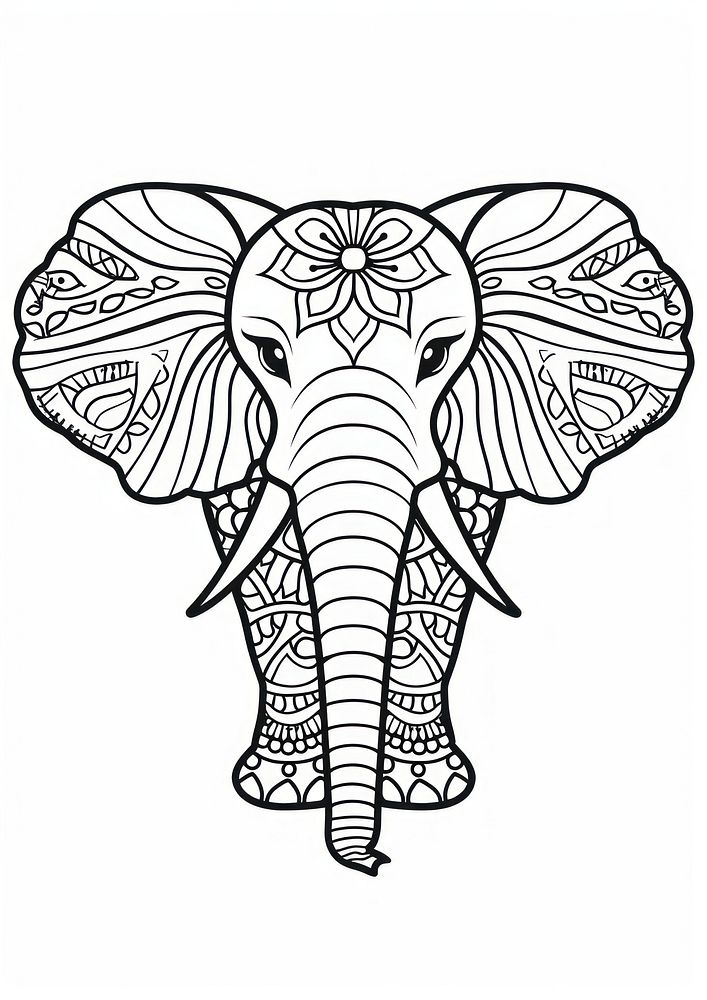 Elephant sketch art illustrated.