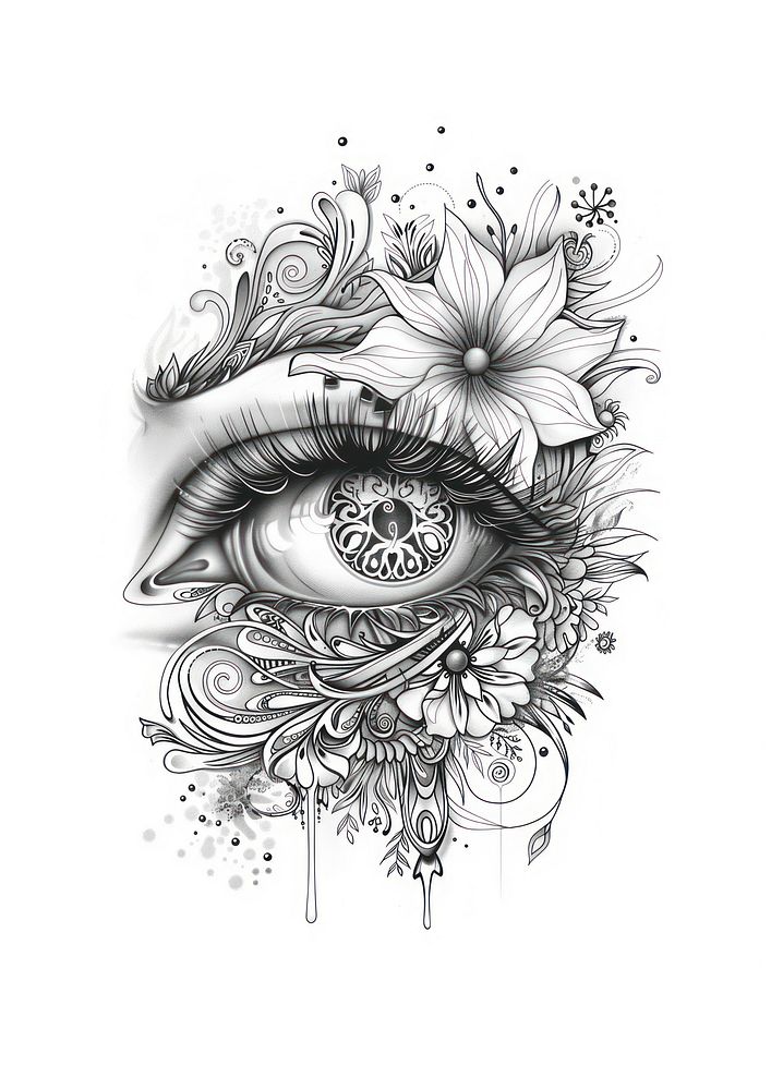 Eye sketch doodle art.