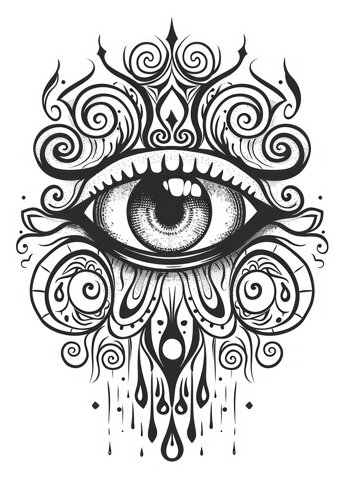 Eye doodle sketch art.