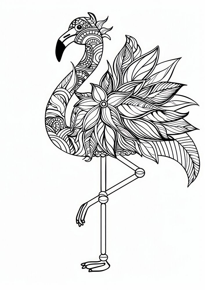 Flamingo sketch art illustrated.