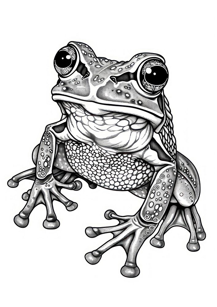 Frog sketch art illustrated.