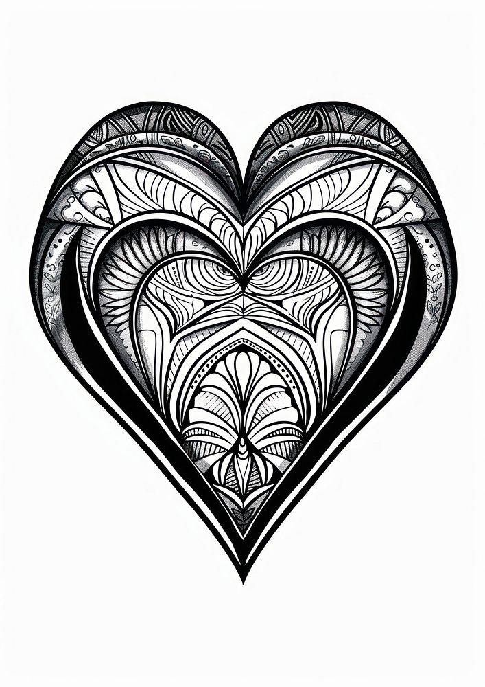 Heart doodle sketch illustrated.