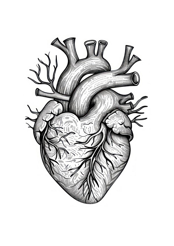 Heart sketch illustrated drawing.