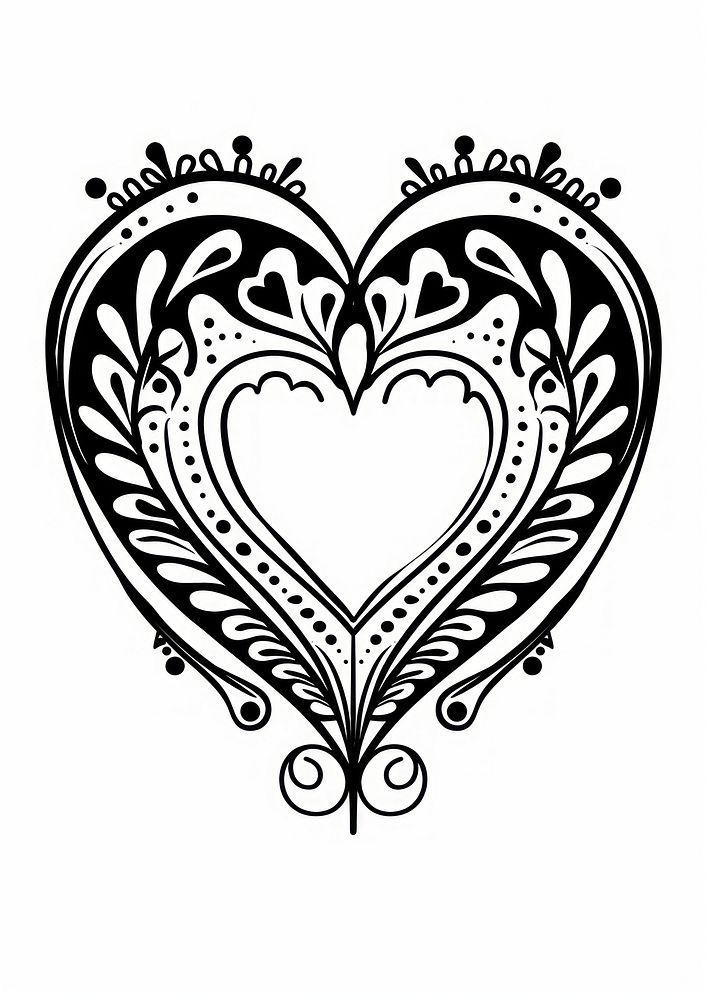 Heart graphics stencil pattern.