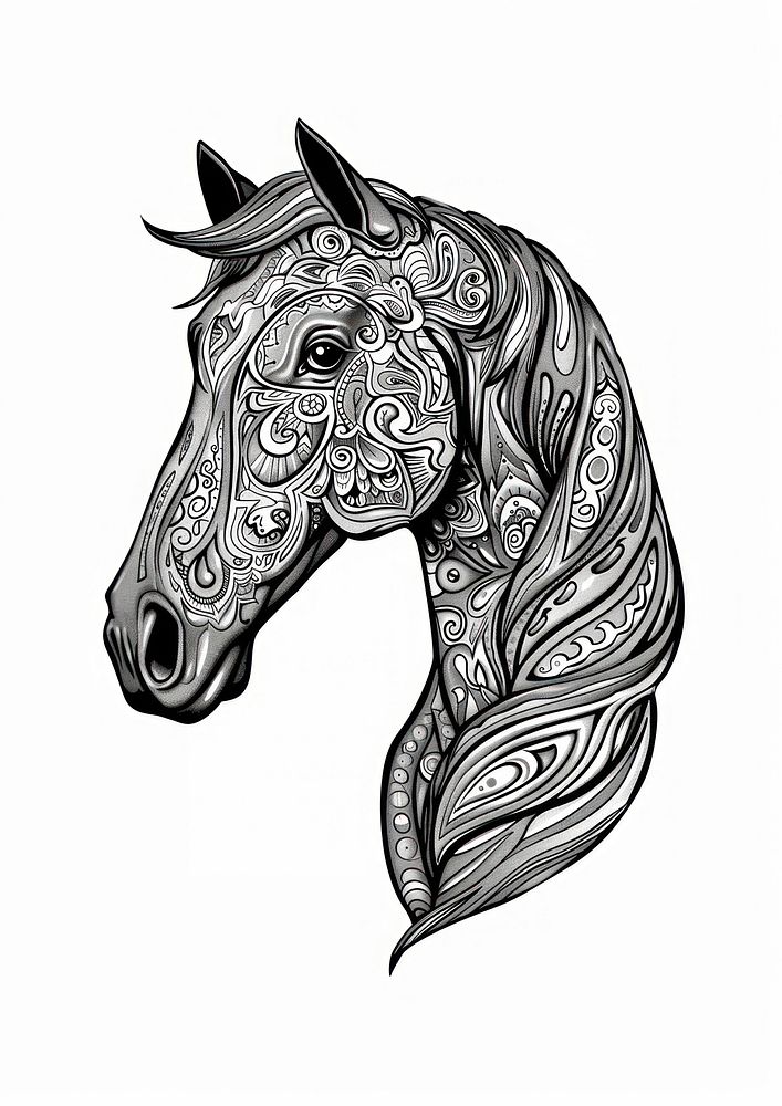 Horse sketch doodle art.