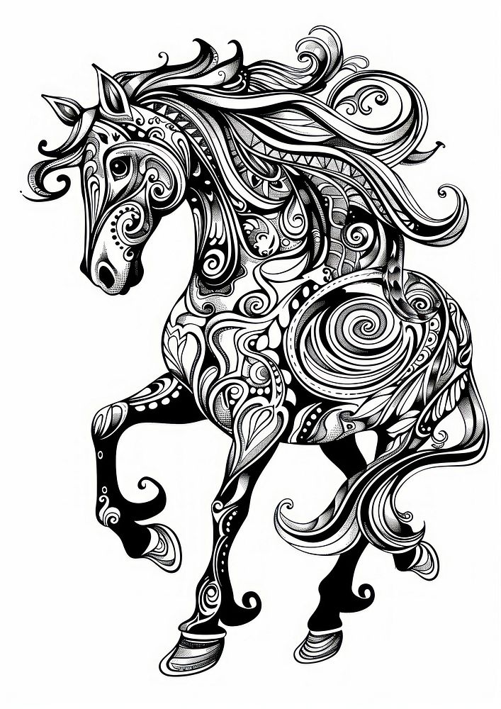 Horse sketch doodle art.