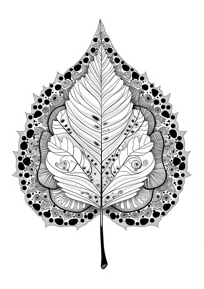 Leaf doodle sketch art.
