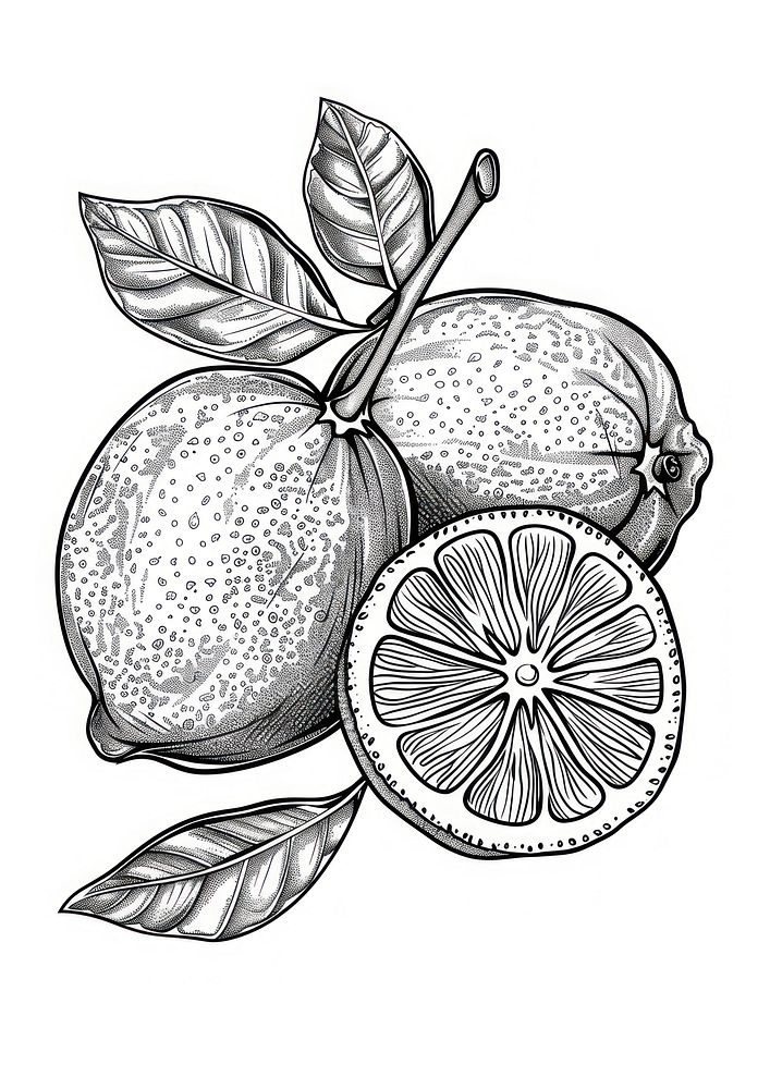 Lemon sketch art illustrated.