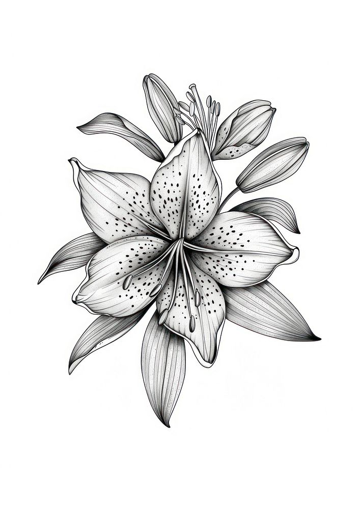 Lily sketch art illustrated. | Premium Photo Illustration - rawpixel